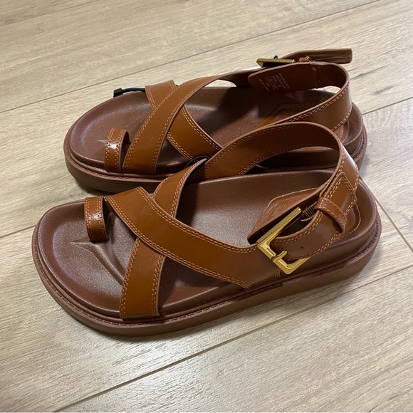 Zara Cross Strap Flat Sandals US 6.5 - Picture 11 of 13